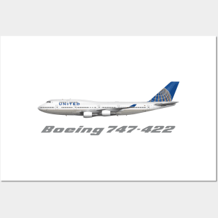 United Airlines 747-400 Merger Livery Shirt Version Posters and Art